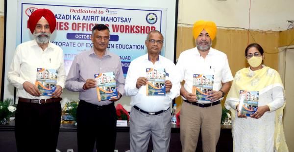 L to R Dr PS Brar Director of Extension Education, Dr Inderjeet Singh, Vice-Chancellor, Dr Madan Mohan Director and Warden Fisheries Punjab, Dr JPS Gill Director of Research , Dr Meera D Ansal Dean Fisheries